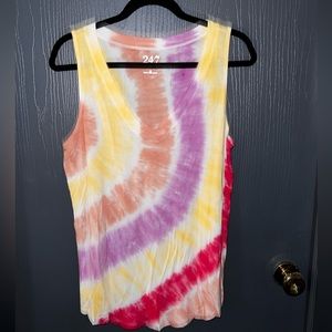 24/7 Mara Tie Dye V Neck Tank Top